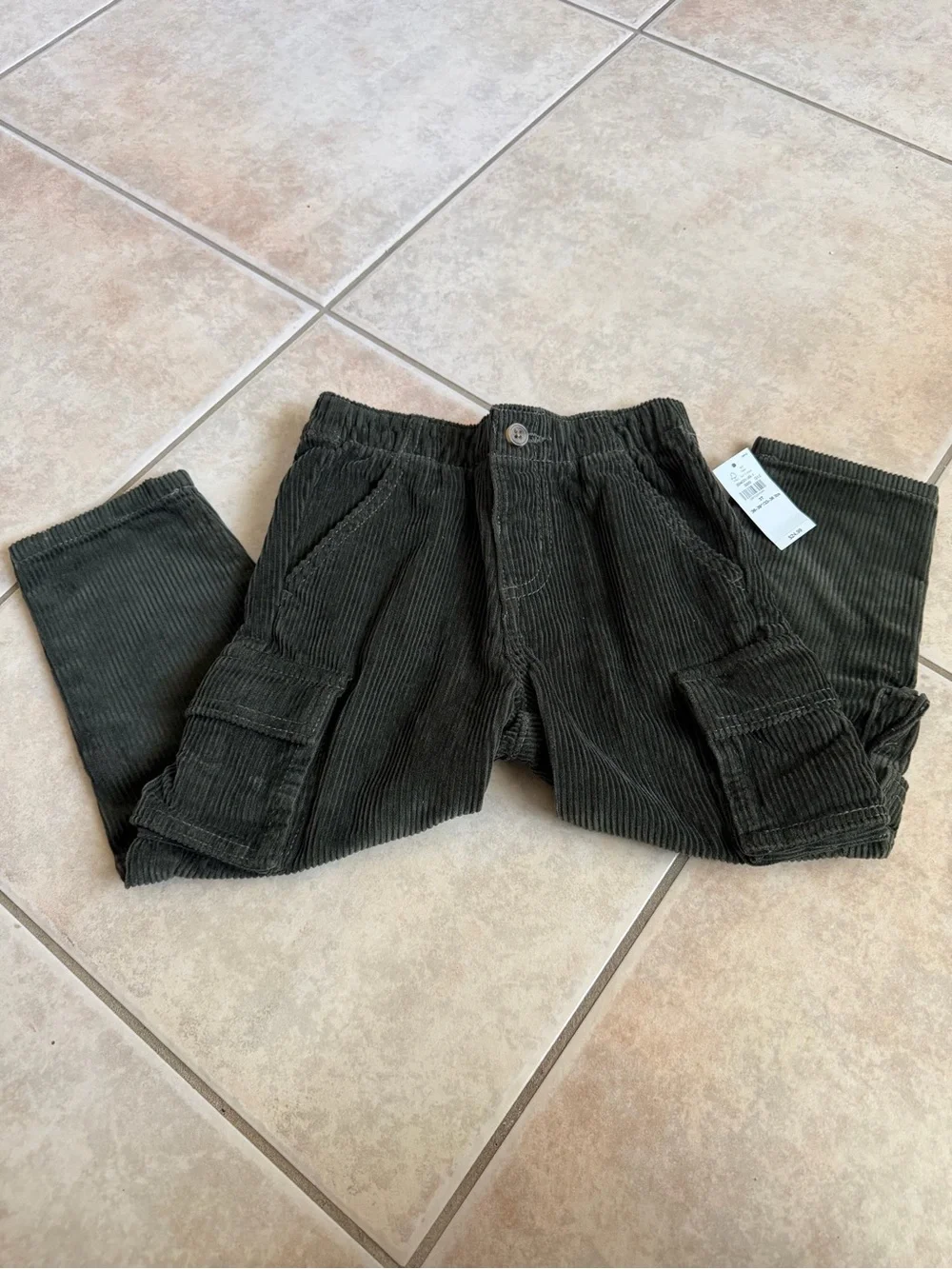 Old Navy Boys Olive Corduroy Cargo Pants